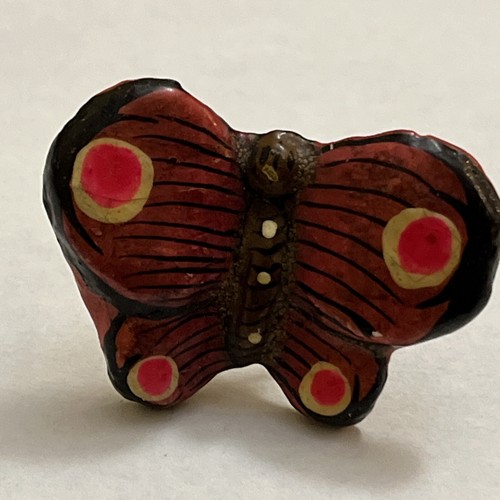 Vintage Tonala Mexican pottery Butterfly adjustable Ring