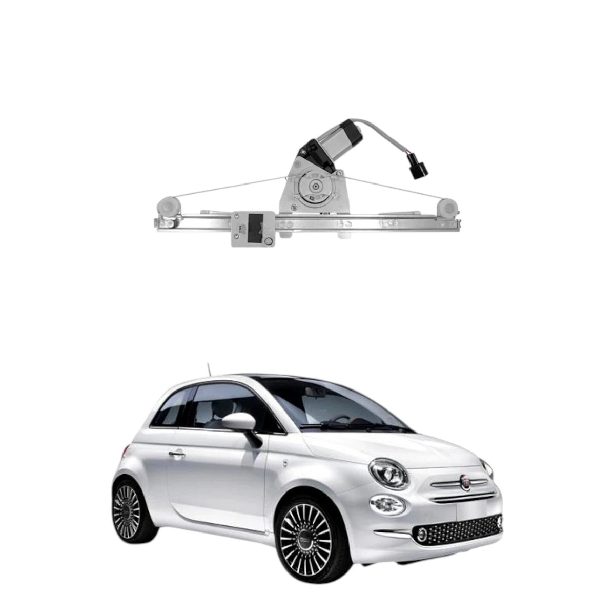 EKEGUY Alzacristallo Gruppo Alzacristallo Anteriore Sinistro 2 Pin Destro Per Fiat 500 1.4L 2012-2019 No.68070267AC 68070266AC Alzacristallo elettrico (Dimensione : Anteriore destro