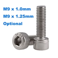 M9x1mm / M9x1.25mm Hex Allen Socket Cap Head Screws Bolts A2 Stainless Steel