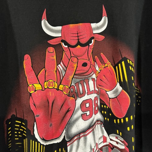 Chicago Bulls 6 Rings Mens Shirt Size XL 1998 Vintage Benny The Bull - Picture 2 of 7