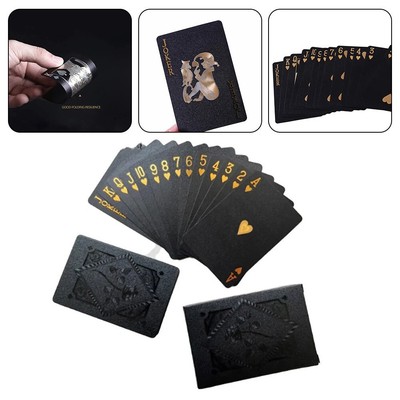 Lot De 3 Jeux De Cartes à Jouer En PET – Or, Argent Et Noir – Etanches, Flexibles – Idéal Poker, Magie, Voyage – 54 Cartes Chaque