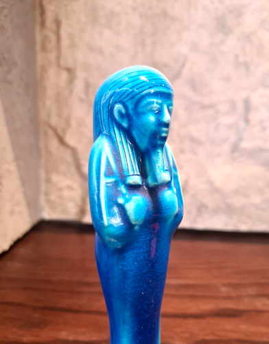 ِAncient Egyptian Blue Ceramic Ushabti Statuette - Picture 10 of 10