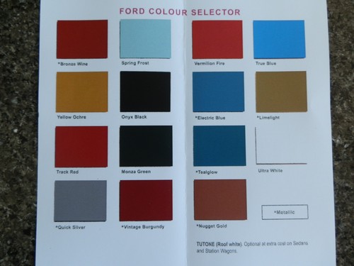 FORD ZD FAIRLANE BROCHURE PLUS ''RARE'' CLR & TRIM CHART - Bild 11 von 12
