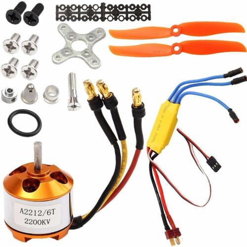 Motore brushless A2212 2200 KV + 30A ESC kit per piano strumenti RC NUOVO 2024 - Foto 1 di 11