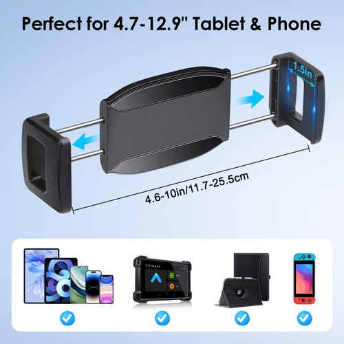 Tablet Wall Mount Holder 360° Rotation Metal Drill Base Fit for iPad Pro Mini - Picture 2 of 7