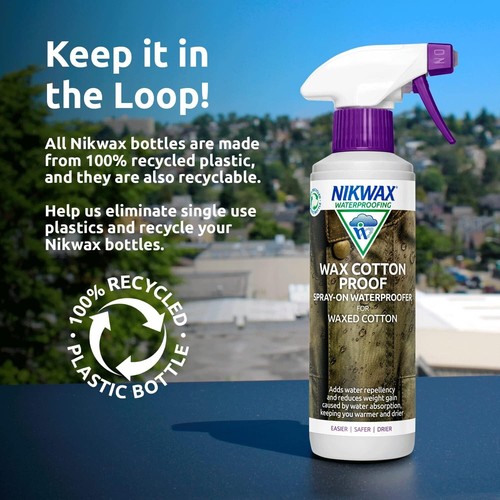 Nikwax WAX COTTON PROOF SPRAY-ON Neutral Waterproofer, Ads Water Repellency New - Picture 2 of 7
