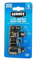 HART 4-Piece Impact Adaptor Set, Chrome Vanadium Steel