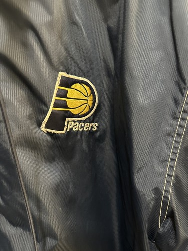 Vintage 90s STARTER NBA Authentics Indiana Pacers Hoodie Puffer Jacket Large VTG - Picture 4 of 13