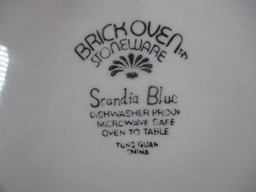 Brick Oven Dinner Plate Set Scandia Blue Flower Stoneware 10" Diameter 4 Piece - Picture 9 of 10