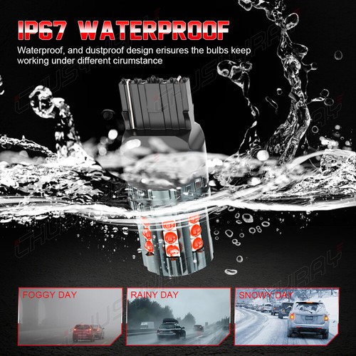 2PCS 7443 7440 LED Brake Stop Tail Parking Light Bulbs Red - Bild 9 von 13