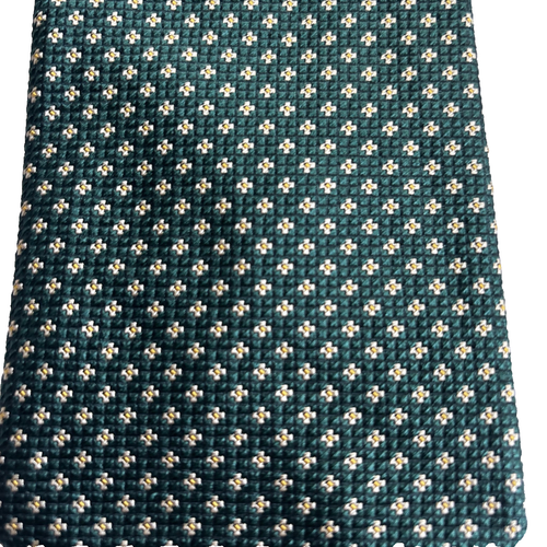 Today's Man Italian Silk Necktie Gold dots on Green 56x3.75" - Picture 3 of 7