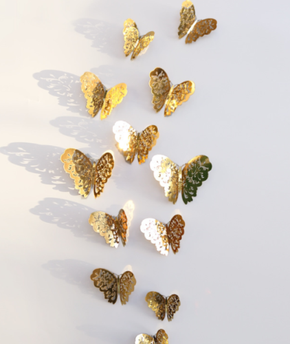 Christmas Tree Decorations 12pcs 3D Bling Butterfly Wall Stickers Decor UK - Picture 11 of 14