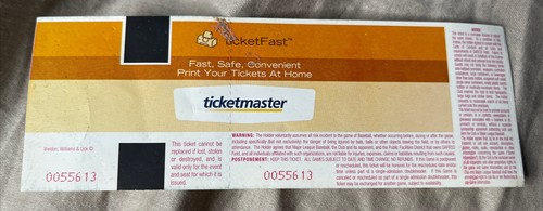 15.07.2005 Baltimore Orioles Rafael Palmeiro 3000 Hit Full OUTFIELD RSRVD Ticket - Bild 2 von 4