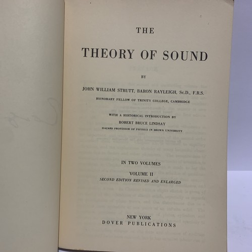The Theory of Sound by Lord Rayleigh Vol.1&2 2nd Ed. 1st US 1945 - Foto 6 di 7