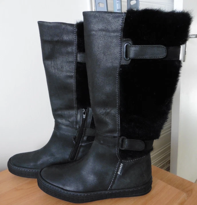 BOCAGE Bottes originales en cuir noir et fourrure Pointure 37 - Photo 4/4