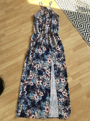 Langes Maxikleid Mit Blumenmuster Für Sommer Größe M-L Von Numoco