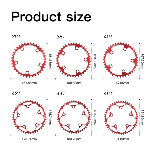 Narrow Wide Teeth 110BCD and 130BCD 36T-58T Chainring MTB Bicycle Crank Set - Picture 3 of 44