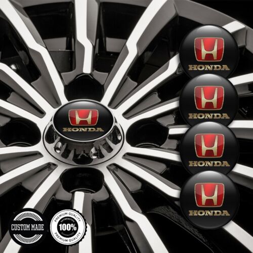 4x Honda Wheel stickers Hubcaps 3D Center Cap Logo Badge Wheel Trims Rims Decal - Picture 13 of 27