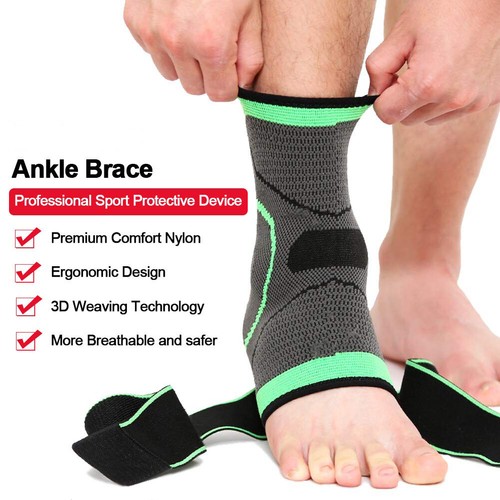 Ankle Brace Support Compression Sleeve Strap for Relief Sprained Tendon Foot Gym - Picture 8 of 18