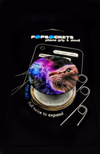 Authentic PopSockets Cat Kitty Nebula Galaxy PopSocket Pop Socket Phone Holder - Picture 2 of 3