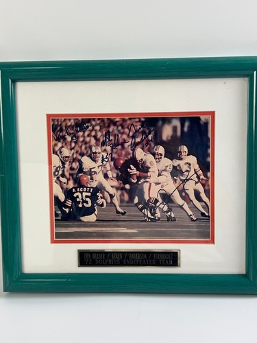 NFL Miami Dolphins '72 squadra imbattuta Den Herder/Kolen/Anderson/Fernandez con certificato di autenticità - Foto 2 di 9