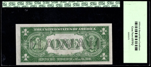 1935 FR. 2300 $1 HAWAII PCGS 65 PPQ GEM UNC WWII EMERGENCY ISSUE S-C BLOCK - Picture 2 of 3
