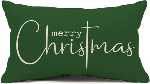 Christmas Pillow Covers Merry Christmas Throw Pillow Decorative Beige Cotton