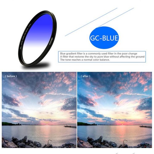ZOMEI 52-82mm Gradual Filter Gradient change Blue Filter for Canon Nikon DSLR - Picture 3 of 20