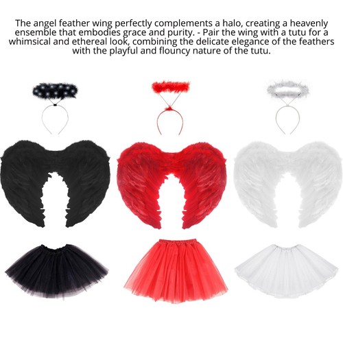 Angel Kids Tutu Halloween Fairy Halo Wings Fancy Dress Costumes Party - Picture 3 of 31