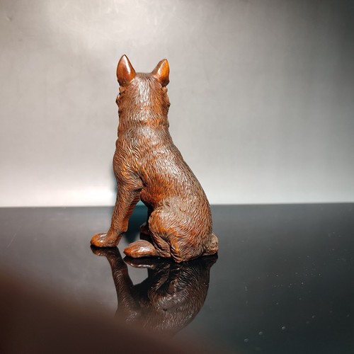 Boxwood Carving Pet Dog Statue Australian Kelpie Collie Lovely Decor Ornaments - Picture 3 of 7
