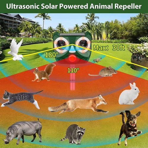 Ultrasonic Cat Dog Fox Pest Motion Sensor Repeller Scarer Deterrent Repellent - Picture 11 of 12