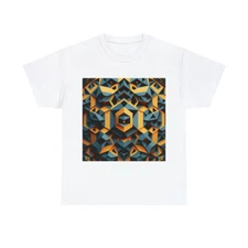 Unisex Adult T Shirt Graphic Tee Futuristic Geometric Pattern Bold Modern Sleek