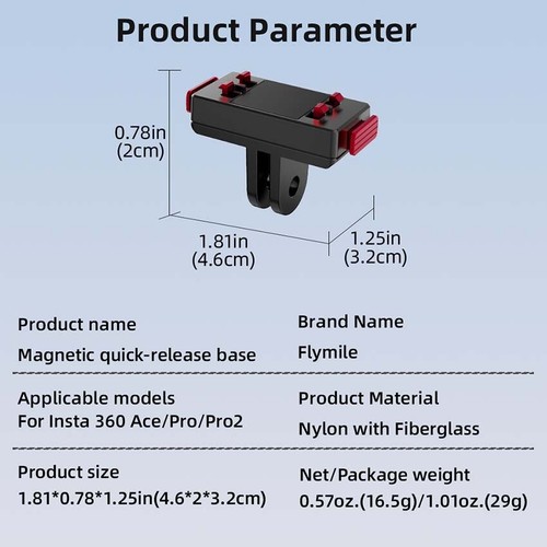 Magnetischer Schnellspanner Basis Erweiterungsadapter für Insta360 Ace Pro 2/Ace - Bild 11 von 11