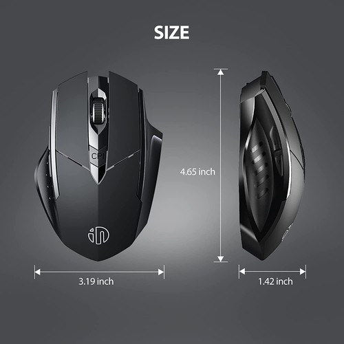 Mouse Wireless Ricaricabile Multidispositivo Bluetooth Silenzioso 6 Pulsanti 1600 DPI - Foto 8 di 13