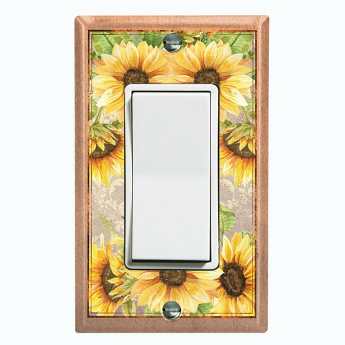 Metal Light Switch Cover Wall Plate For Yellow Sun Flowers Frame Beige SUN020 - Bild 9 von 26