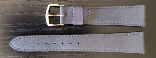 Vintage NOS Hadley Roma 17.5mm Gray Stitched Norwegian Calf Watch Band - Picture 2 of 7