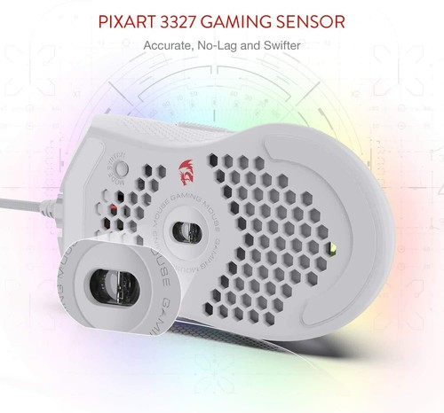 Redragon M808 Storm Ultra-Lightweight RGB Gaming Mouse 2,400 DPI Optical Sensor - Picture 2 of 13