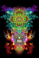 Psychedelic Peace Quad Artwork Painting Wall Art Home Decor - POSTER 20x30