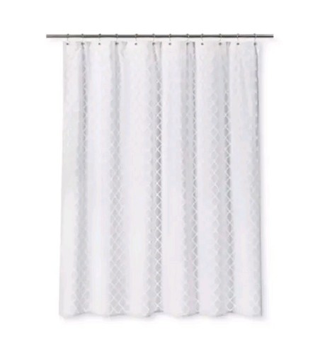 Duschvorhang Schwelle weiß mit Diamanten ~ 72 × 72 ~ Baumwolle  - Bild 1 von 4