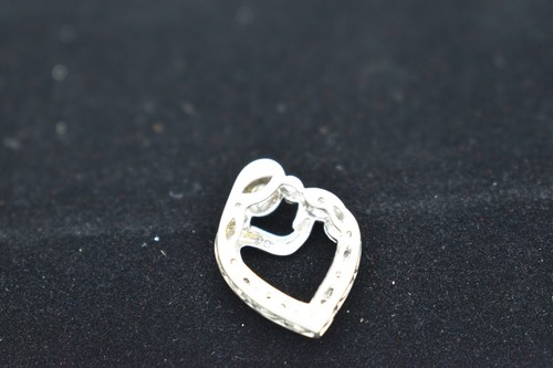Mother & Child heart pendant .925 & 14k Natural round diamonds - Picture 4 of 5