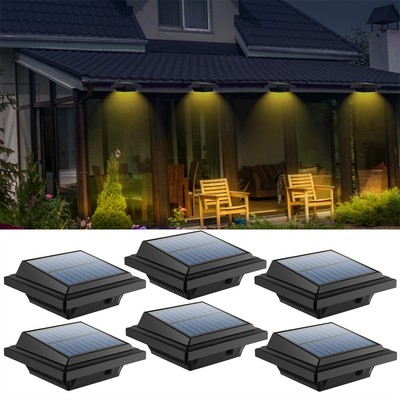6 Pack Solar Gutter Lamp Light Sensor 25LEDs Waterproof Garden Fence