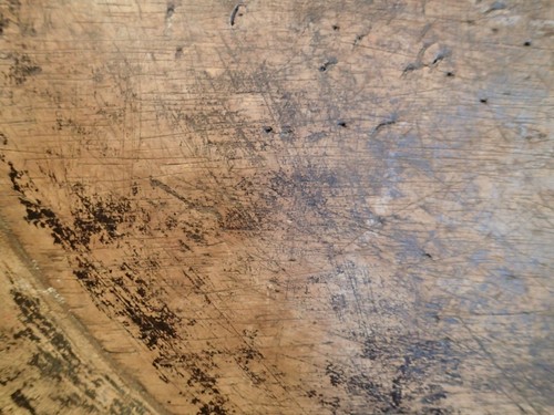 RARE - HUGE ANTIQUE 1700 -s WOOD TRAY PLATE PRIMITIVE FOLK ART SWEDEN SWEDISH - Picture 7 of 17