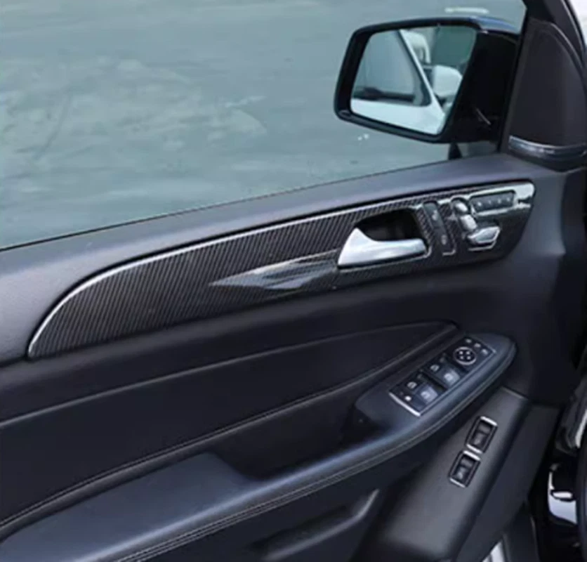 Cubierta decorativa del panel interior de la puerta de fibra de carbono para Mercedes-Benz ML350 2012-2015 Foto 3 de 4