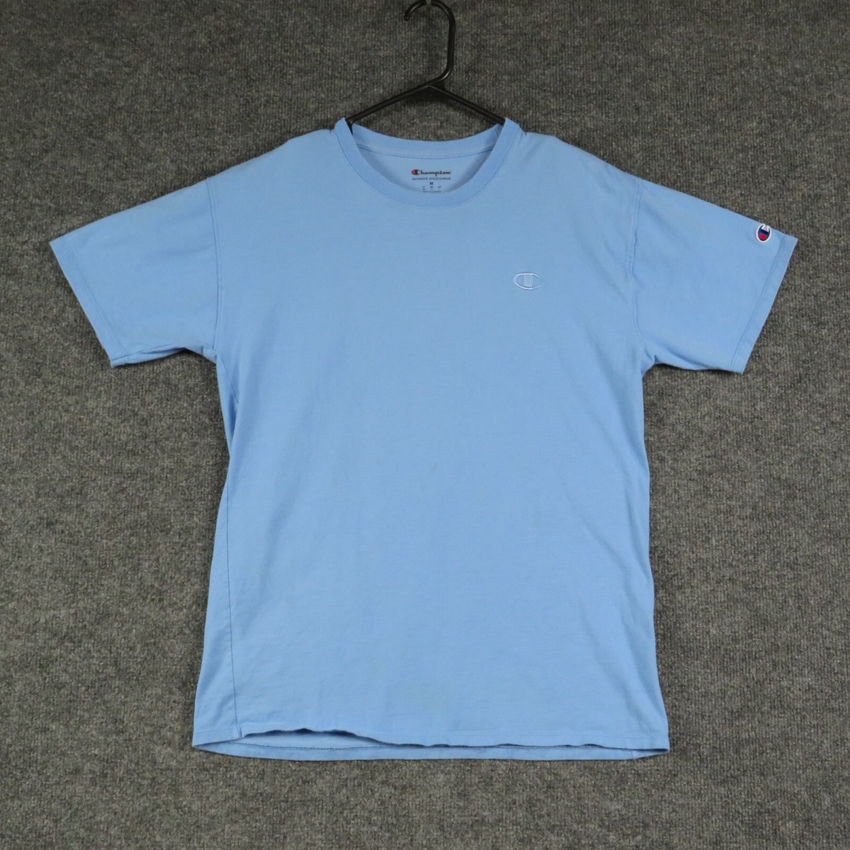 Champion Shirt Mens Medium Light Blue Short Sleeve Crew Neck