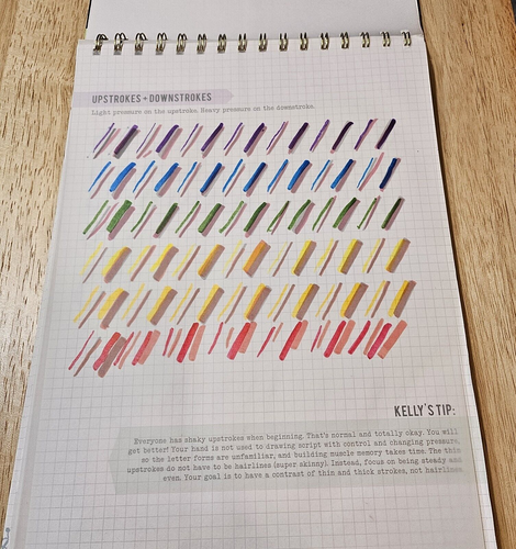 Kelly Creates Learn Brush Lettering Book for Large Brush Tip Pens spiral bound - Imagen 3 de 3