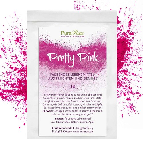 Pretty Pink Natürliche Lebensmittelfarbe Pulver Rosa Roh Vegan Pastell Rose b...
