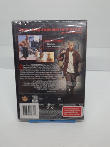 American History X DVD Region 4 Edward Norton Edward Furlong New And Sealed OOP - Picture 2 of 3