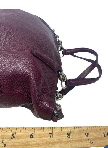 Coach Kelsey Merlot genarbtes Leder Reißverschluss oben Umhängetasche Handtasche - Bild 7 von 13