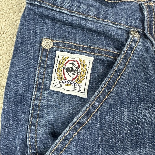 Cinch Carpenter Jean Shorts Mens 36 Blue Denim Workwear Distressed Cut Offs - Picture 2 of 14