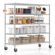 5 Tier Storage Racks and Shelving, 24"x60"x82" Heavy Duty Metal Shelves for S...
